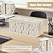 VinneGenzz 2PCS Cable Management Boxes Handmade Macrame Cord Storage Organizer Power Strips Outlet Router TV Wire Hider Cover Under Desk Natural Cotton Rope Woven Box with Lid (1 Large 1 Medium)