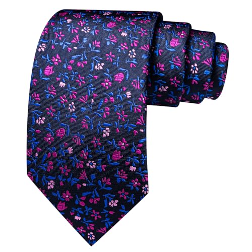 Image of Barry.Wang Ties for Men Silk Tie Sets Polka Dot Woven Necktie Pocket Square Cufflinks Business Wedding