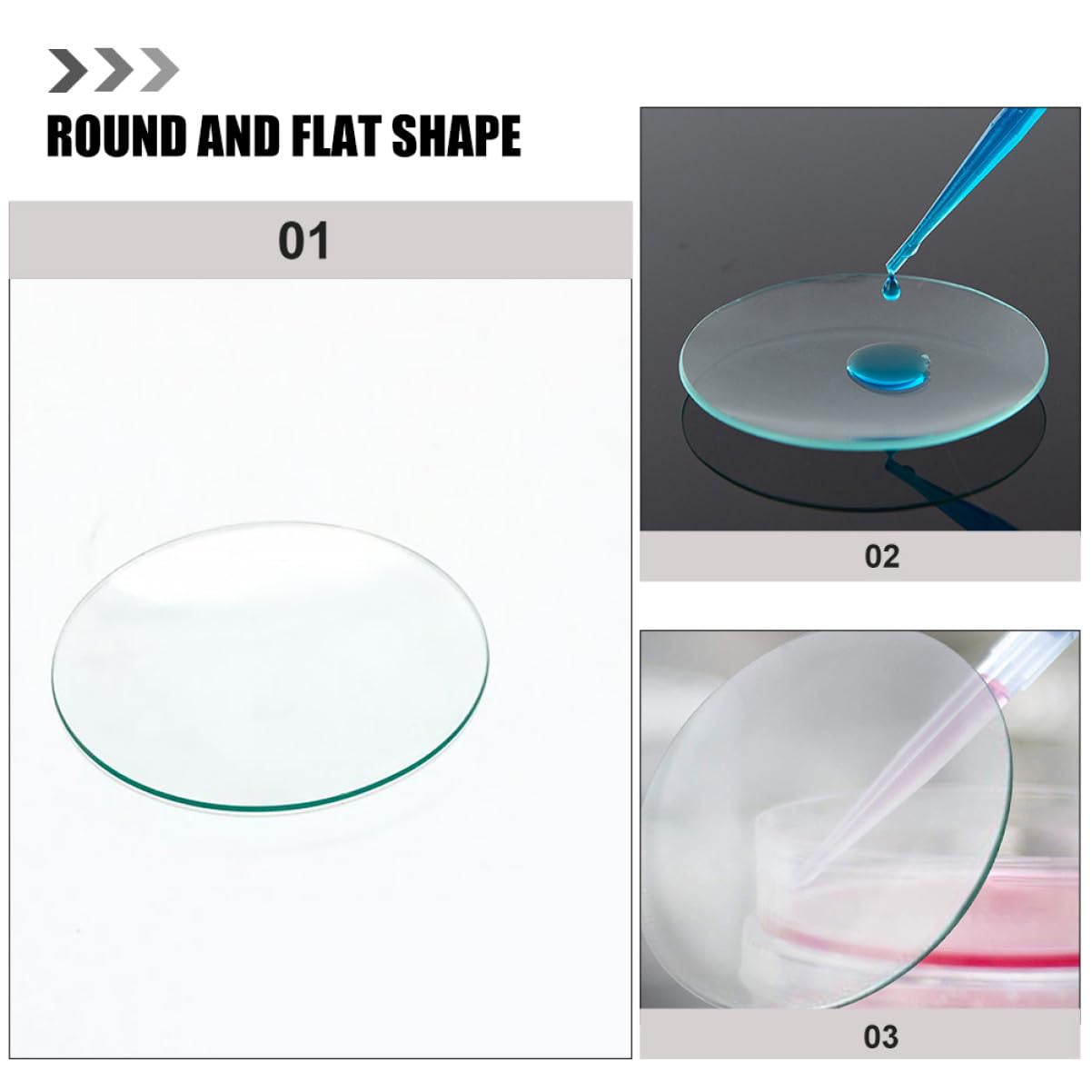 PRETYZOOM 10pezzi Coperchi in Vetro per Bicchieri di Laboratorio Vetri Trasparenti per Esperimenti Chimici Coperchi Impermeabili per Becher di Vetro Accessori da Laboratorio per Misurazioni
