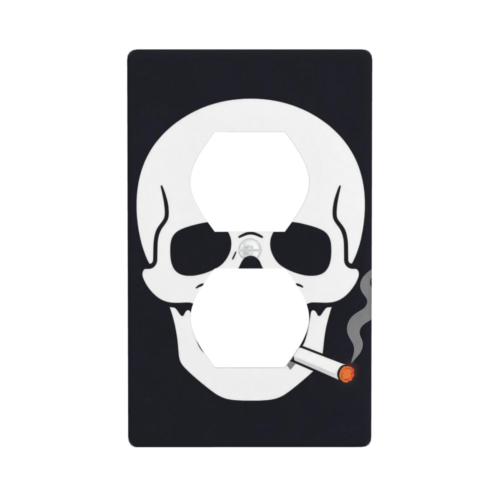 Smoke Skull Unbreakable Polycarbonate Switch Plate-1 Gang Screwless Wall Plate for Home Office