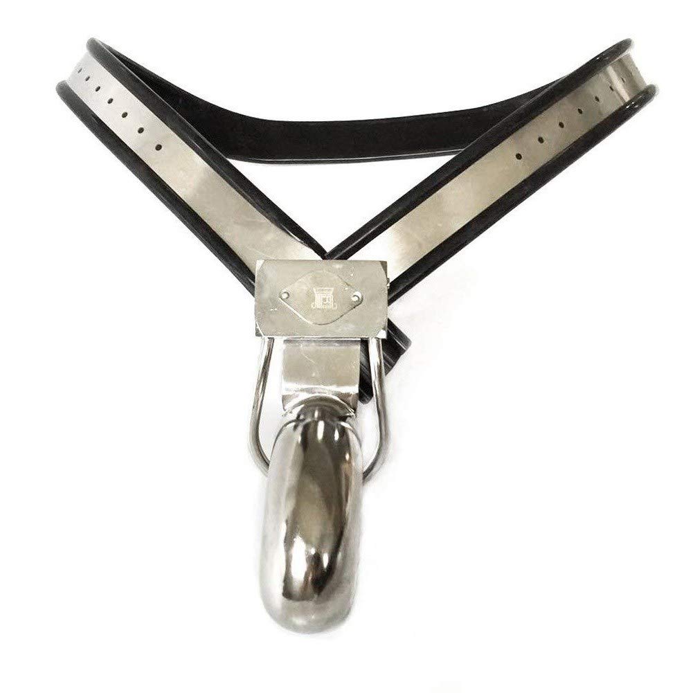 貞操帯、男性のステンレス鋼目に見えない貞操ズボン調節可能な貞操帯Y字型ベルト付き金属製コックケージ,70cm~80cm