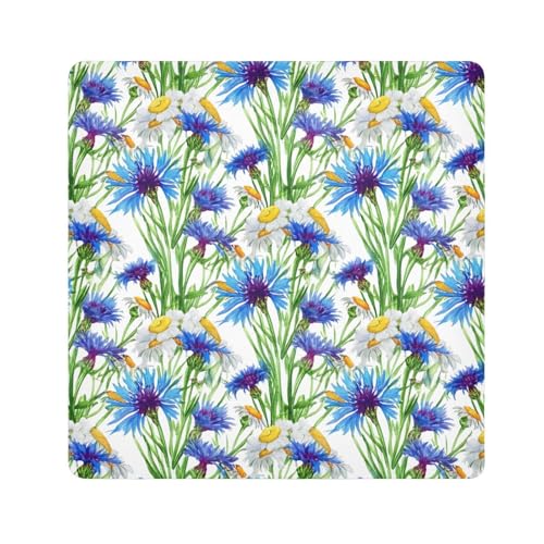 ODAWA Protective Camera Lens Wrap Blue Cornflowers White Daisies Self Adhesive Cloth 13.8