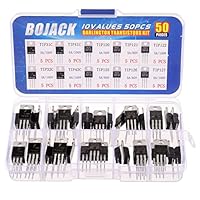 BOJACK 10 Werte 50 Stück Silizium-Epitaxie-Leistungstransistor TIP31C TIP32C TIP41C TIP42C TIP120 TIP121 TIP122 TIP125 TIP126 TIP127 Darlington-Transistoren der TIP-Serie Sortiments kit