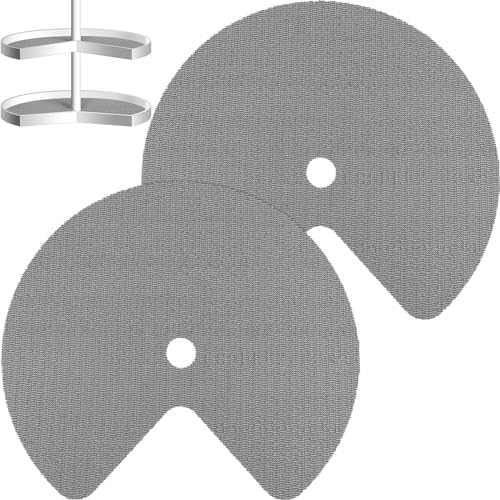 Frienda 2 Pcs Lazy Susan Shelf Liners - Non Adhesive, Non Slip Kitchen Cabinet Liners for Refrigerator, Pantry, Sink & Cupboard Storage(31 Inch,Gray)