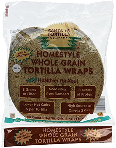 HomeStyle Whole Grain with Flaxseed Tortilla Wraps Kosher Certified by KSA VEGAN 5 pack Total of 100 Tortilla Wraps