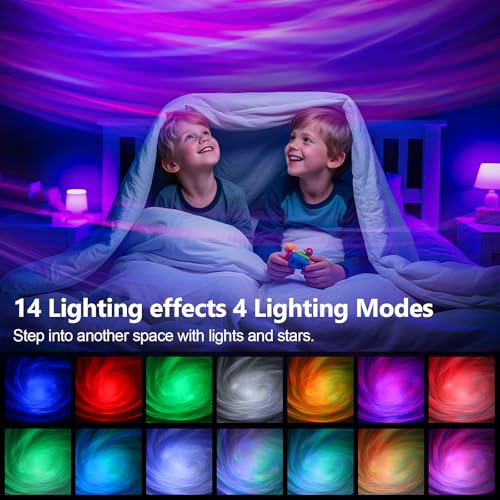 The Largest Coverage Area Galaxy Lights Projector 2.0, FLITI Star Projector, with Changing Nebula and Galaxy Shapes Galaxy Night Light