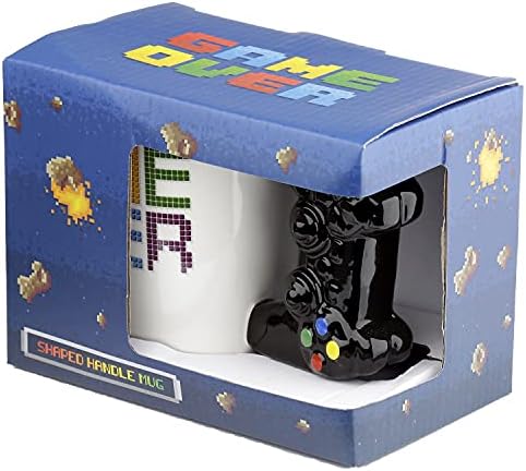 Puckator GAME OVER Game Controller Ceramic Shaped Handle Mug, Tea Coffee Hot Drinks, Decorative Gift Box, Home Kitchen Office Height 11cm Width 14.5cm Depth 8.5cm