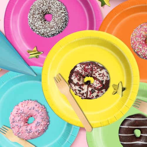 Image of CMUSKO 60pcs Tropical Plates and Napkins - Hawaiian Party Supplies Pink Green Yellow Summer Themed Tableware for Luau Party Decorations