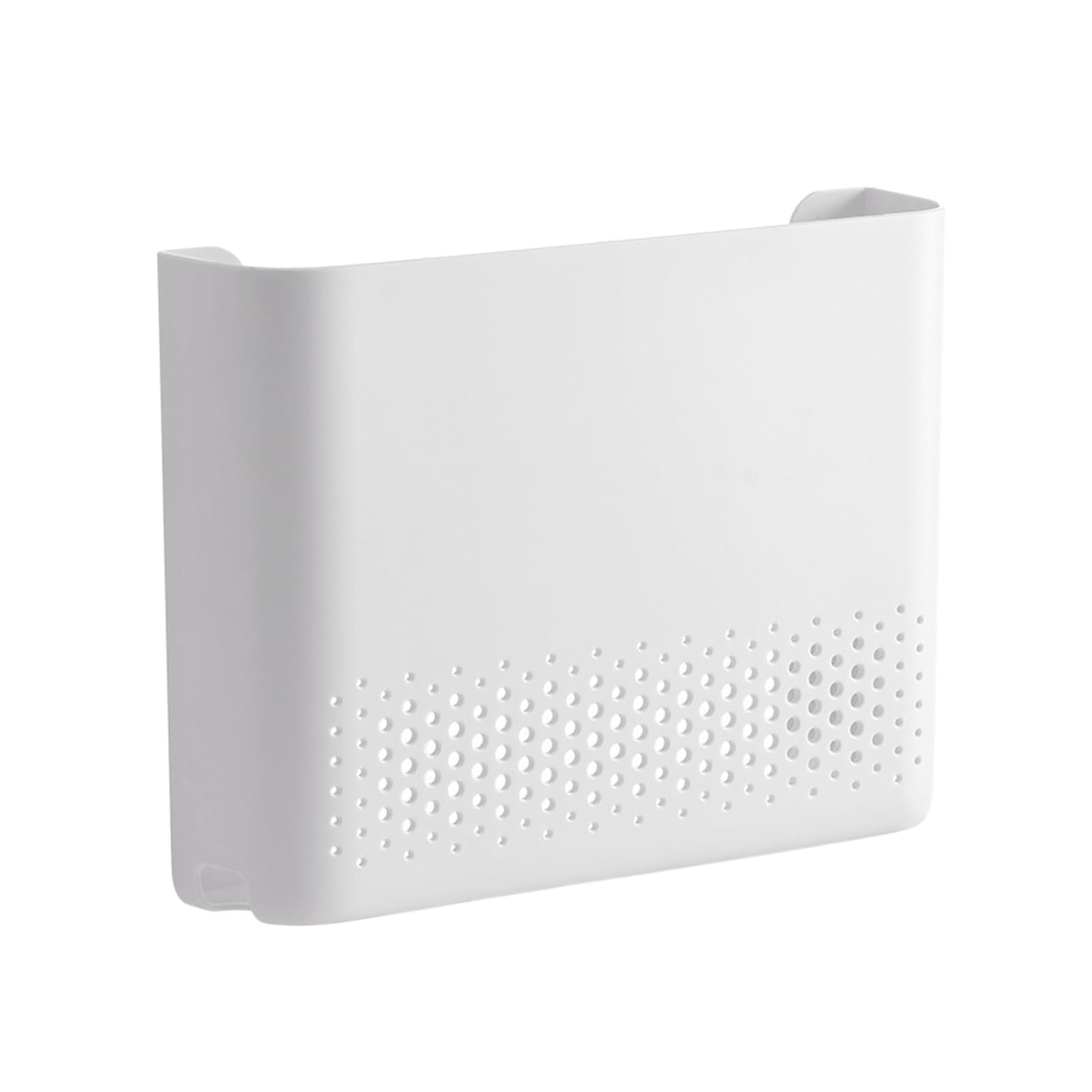 Géneric 17X26cm Wifi Router Storage Box, Router Shelf Wall Mount, Compact Network Equipment Holder, White Ventilated Organizer Shelf For Routers (17X26cm)