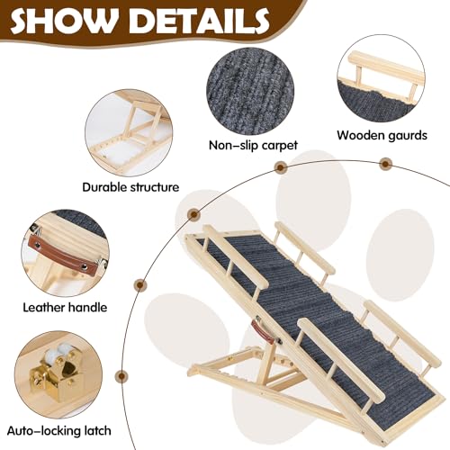 image for X XBEN Dog Ramp for Couch, Bed or Car, Wooden 44