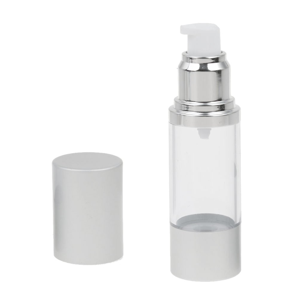 generic Imported Airless Lotion Bottle Refillable Sunscreen Lotion Container 30ml Silver-picture-11