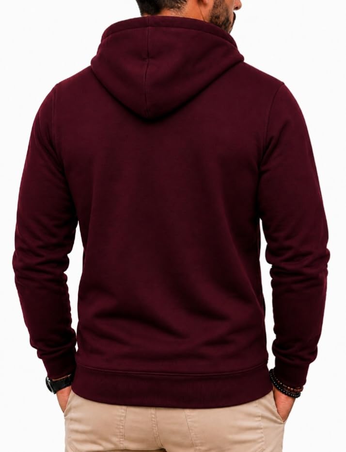 Image of T.N.X Men's Hooded Zipper Sweatshirt | Full Zip Hoodie | Regular Fit | Solid | Casual Wear | Winter Wear