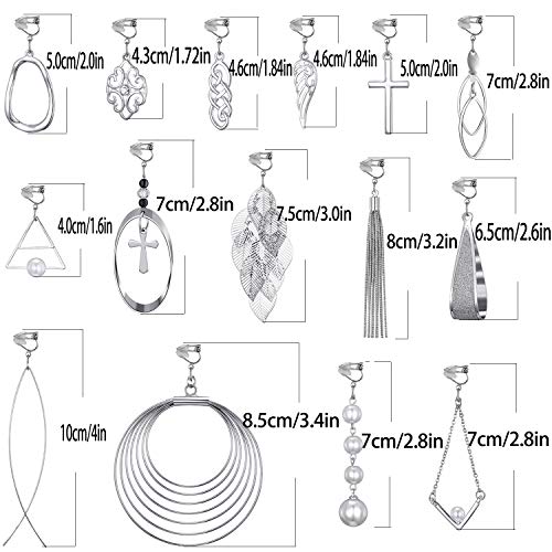 Image of 15 Pairs Multi-style Clip-on Earrings for Women, Hypoallergenic,Ligthweight,Come with Rubber Pads.Non-pierce