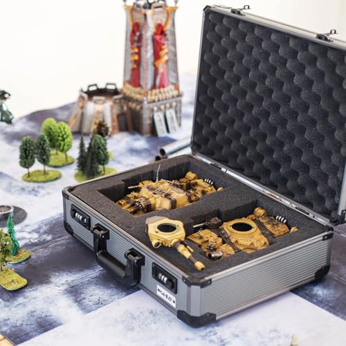 HMF 14422-02 Alu Fotokoffer, Miniaturenkoffer mit Rasterschaumstoff | 46 x 33 x 41 cm