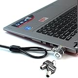 RUBAN Notebook Lock and Security Cable (PC/Laptop) Two Keys 6.6 Foot (Black)