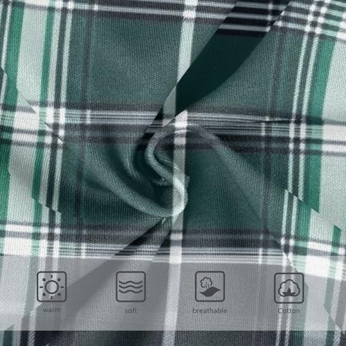 Girls' Cotton Panties Organic Underpants for Kid Dark Green White Plaid3