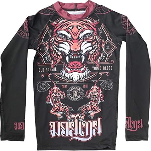 Hardcore Training Tiger Rash Guard Kids Unisex Compression Base Layer Tights No Gi BJJ Fitness Workout Sport Clothing Cover