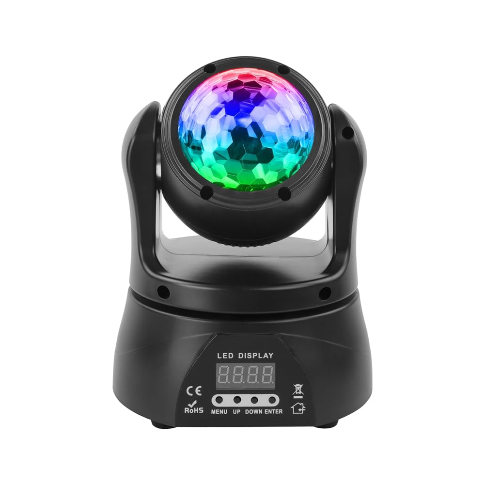 Mini Discoteca Testa Mobile, RGBW LED Effetto Caleidoscopio Bifacciale Moving Head 4 Modalità di Controllo per Partito Palcoscenico Bar Matrimonio Dal Vivo