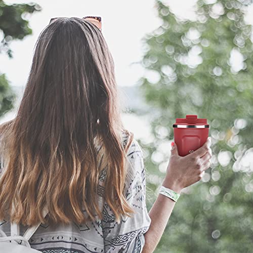 SUNTQ Tazas de café reutilizables de viaje – Taza de viaje de café con tapa a prueba de fugas – Taza térmica aislada… - Imagen 8