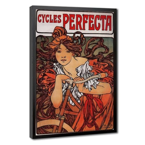 Toile Alphonse Mucha Cycles Perfecta WCYB cadre premium pour décoration murale d'exception