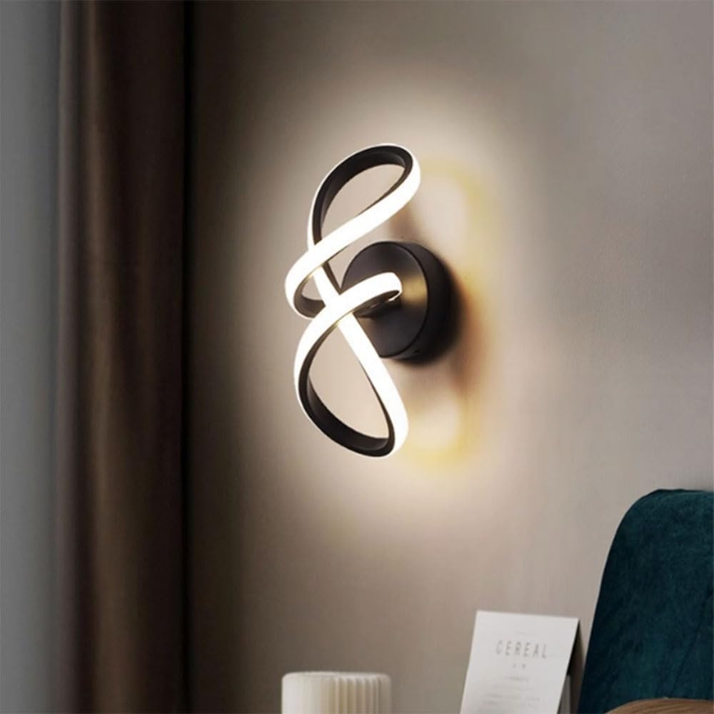 KXEcoLife Wall sconce lights LED Black Indoor Dimmable Lighting Fixture Vanity for Living Room Bedroom rs Interior Decoration