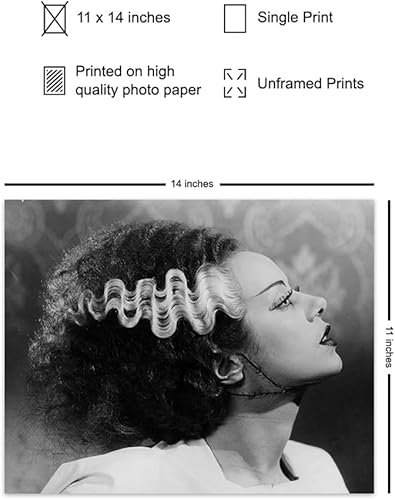 Miniatura 2 de Divertida decoración de pared de baño para mujer de 11 x 14 pulgadas, impresión artística de la novia de Frankenstein, decoraciones retro para baño,