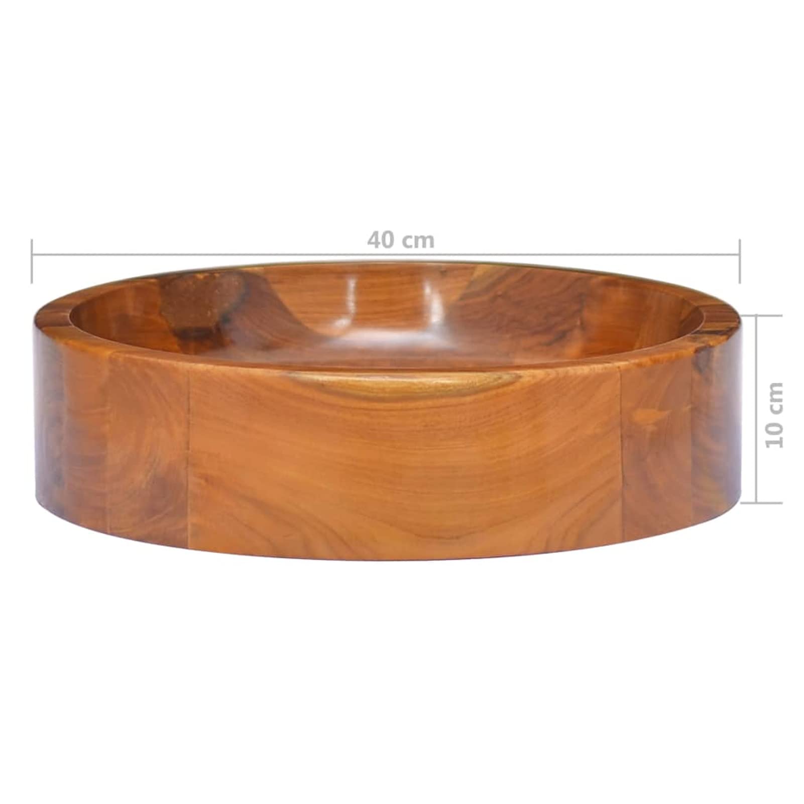 ShGaxin Lavabo, Lavabo sobre Encimera, Lavabo Baño, Muebles De Baño, Mueble Lavabo, de Madera Maciza de Teca Φ40x10 cm