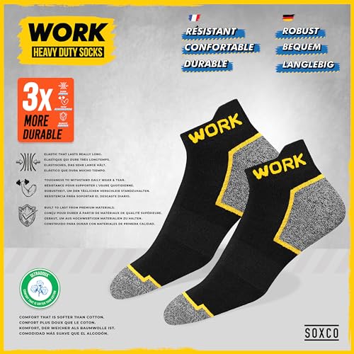WORK Men's Short Socks Black Ankle Length 10 Pairs3