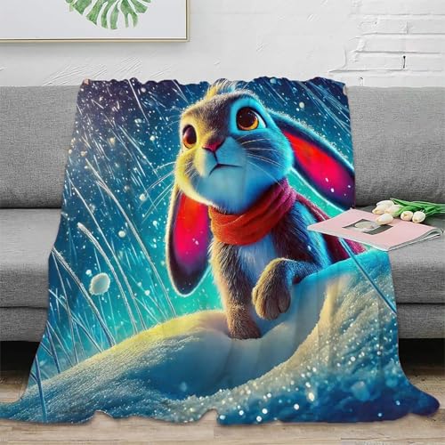 Couverture lit lapin imprimée 3D en microfibre douillette premium - 2