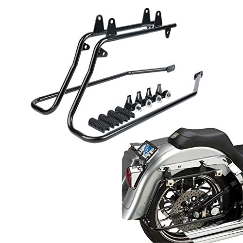 TCT-MOTORPARTS Saddlebag Conversion Brackets Support Guard Fit for Harley Heritage Springer Softail Fatboy FLSTF FLSTS 1984-2017 Bad Boy FXSTSB EFI FLSTFI Black