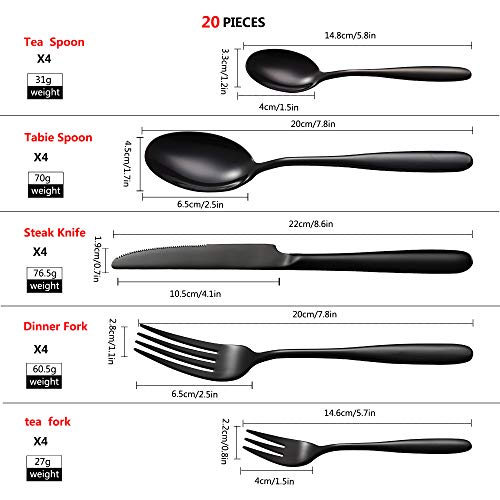 Velaze Bestekset, eersteklas bestek van roestvrij staal, inclusief eetlepels, dinervorken, dinermessen, taartvorken en… - Image 4