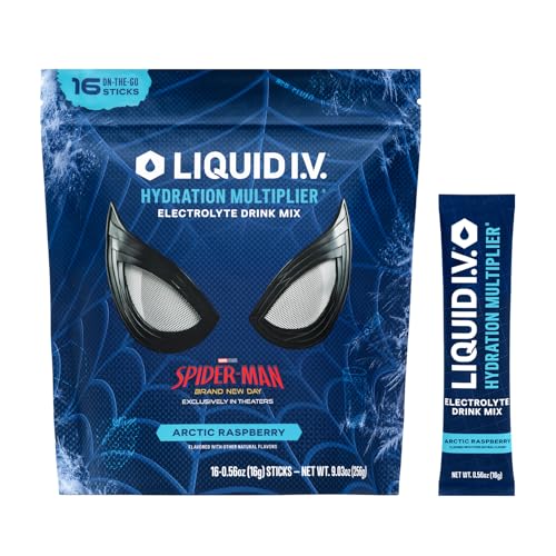 Image of Liquid I.V. Hydration Multiplier - Limited Edition - Spider-Man - Arctic Raspberry | Electrolyte Powder Drink Mix | 1 Pack (16 Servings)