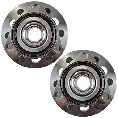 Image of TRQ Front Left and Right Wheel Bearing and Hub Assembly Set 2 Piece Compatible with 88-91 Chevrolet K1500 with Heavy Duty Suspension 92-94 K1500 88-94 K2500 with 6 Lug Wheels 92-94 K1500 Suburban
