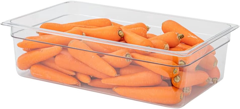 Restaurantware Met Lux 6 Inch Deep Food Pan 1 Full-Size Commercial Food Storage Container - Freezable Sturdy Clear Plastic Cold Pan Dishwashable For Kitchens Restaurants Or Cafeterias