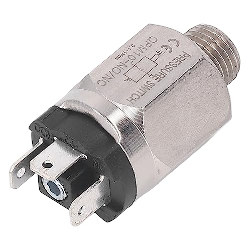 1/4in Thread Diaphragm Type Pressure Switch Stainless Steel Rubber Pressure Switch for Compressed Air and Water