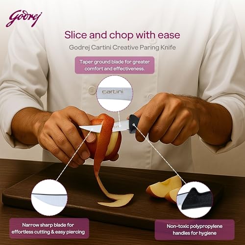 Image of Godrej Cartini I Knife For Kitchen & Hospitality I For carving fruits and vegetable I High grade Stainless Steel, Long lasting life I 1Year Warranty