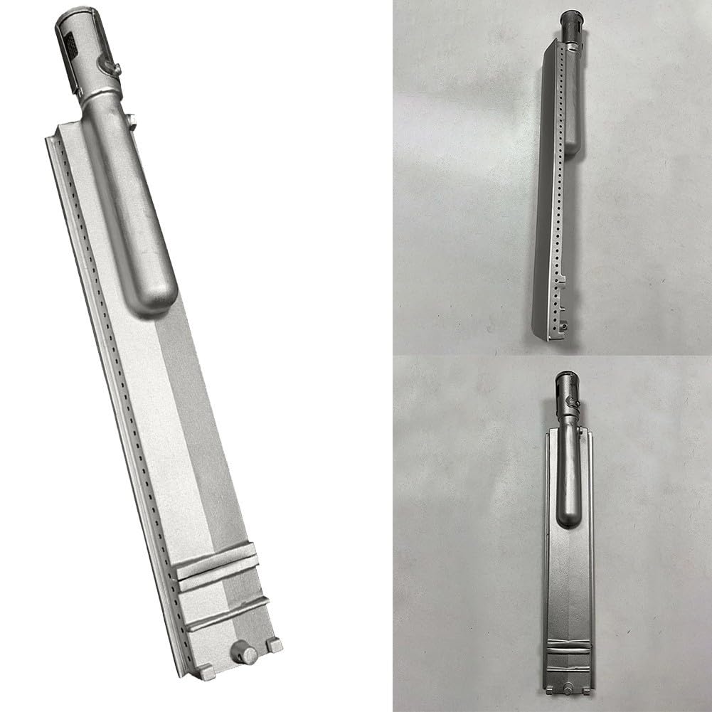 Quemador de estufa de gas, 1 pieza de 16 x 3.1 pulgadas, quemador de parrilla de barbacoa de acero inoxidable compatible tanto con propano como con gas natural (estufa de fundición)