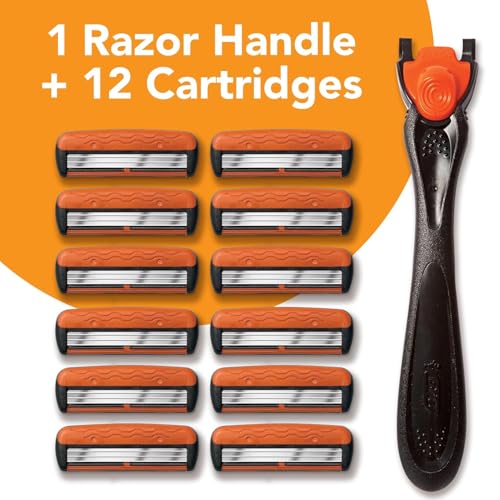 BIC Comfort 3 Men's Refillable 3 Blade Razors, Black Handle with Pivoting Head, 12-Pack - Image 5