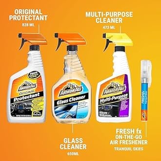 Armor All Premier Car Care Kit, Includes Car Wax & Wash Kit, Glass Cleaner, Car Air Freshener, Tire & Wheel Cleaner, 8 Pieces Protectant, Glass and Cleaning Wipes, 30 Count Each (Pack of 3)