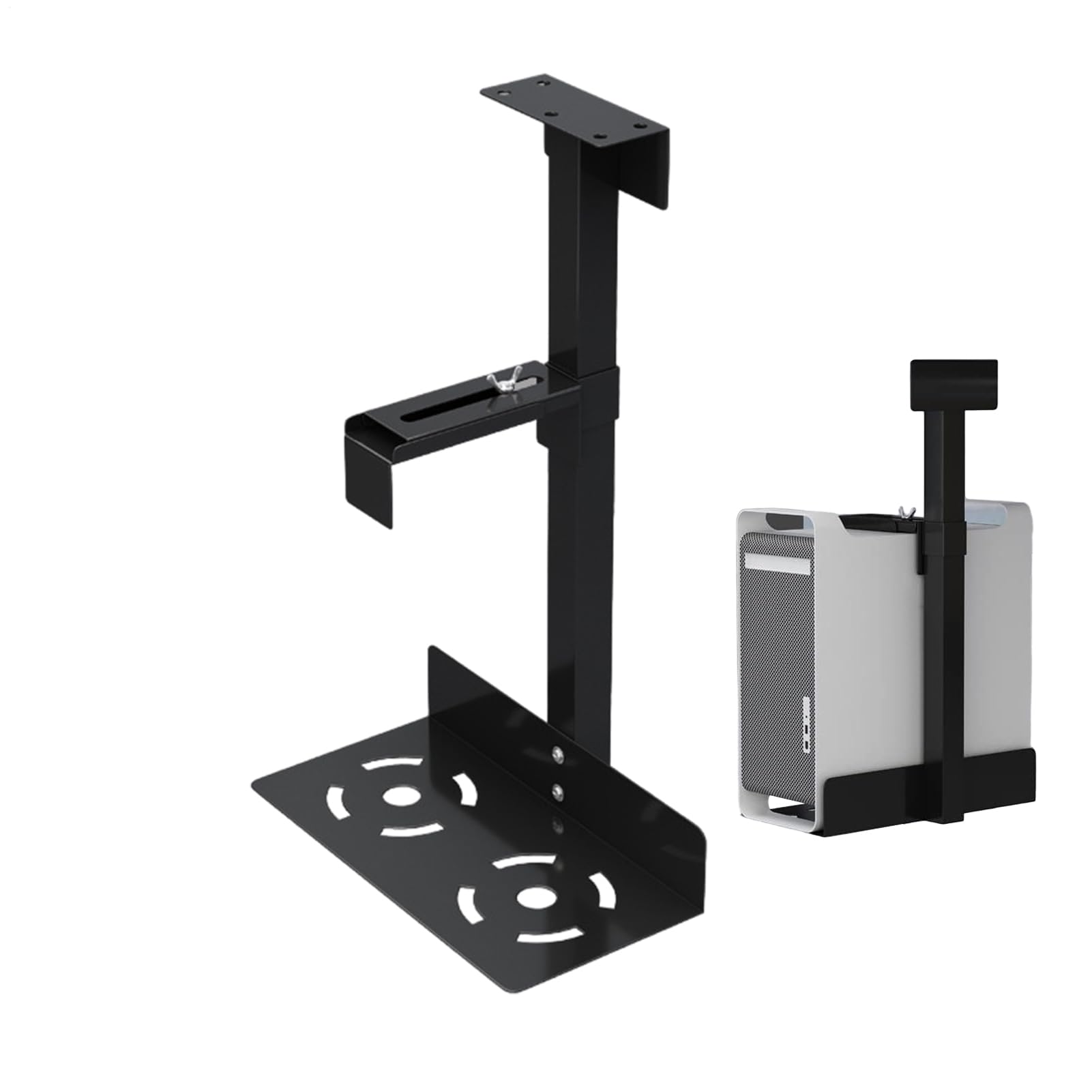 Mount Pc Regolabile Sotto - Porta Della Cpu, Desktop | Supporto Per | Computer Montatori A Parete Con Larghezza E Altezza Flessibili, Supporto Per Lo Spazio Sotto Il Supporto Del Tavolo, Rack Cpu