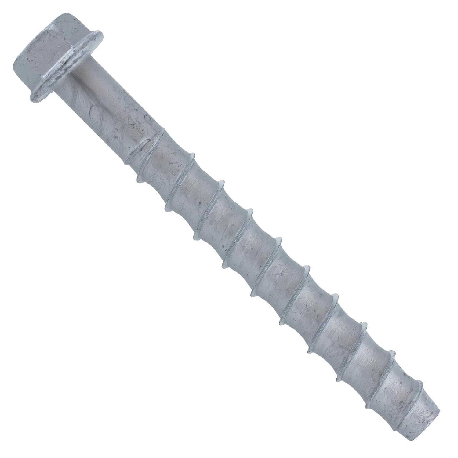 Conquest 5/8" x 5" Galvanized Large Diameter Concrete Screws - High-Strength Carbon Steel for Masonry, Brick, or Block Anchoring (Pack of 10)