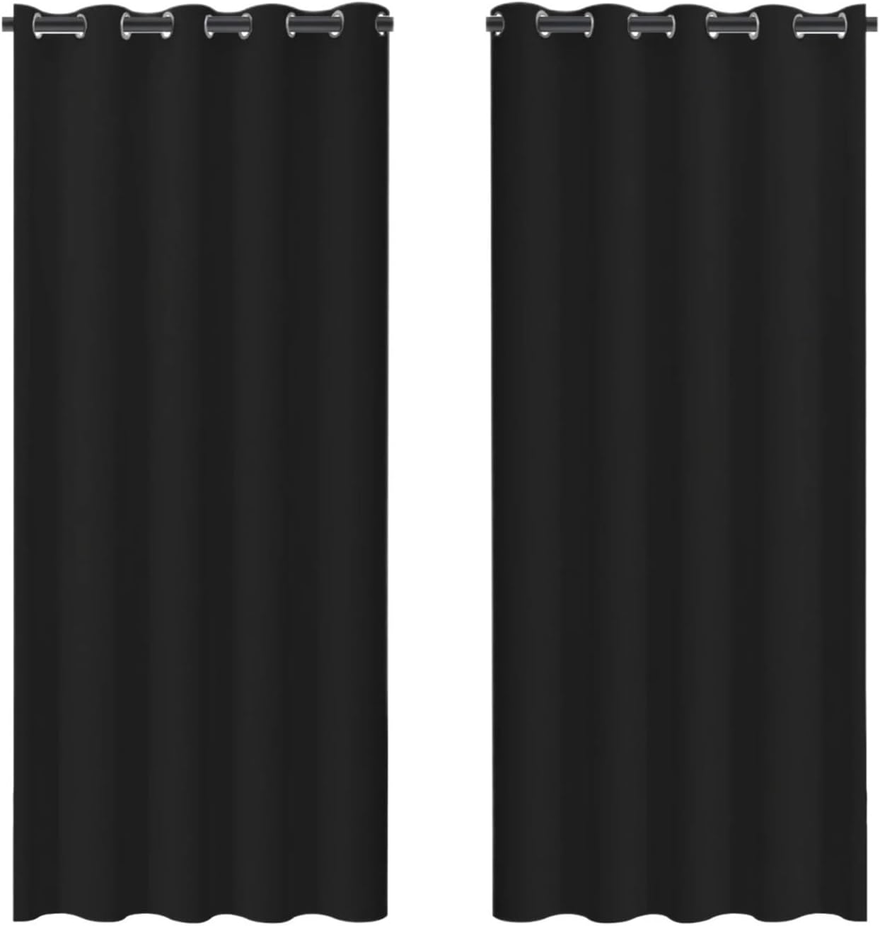 Thermal Insulated Blackout Curtains Blackout Curtain Thermal Insulated Grommet Panels Light Reducing Shade Drapes(117x137cm)