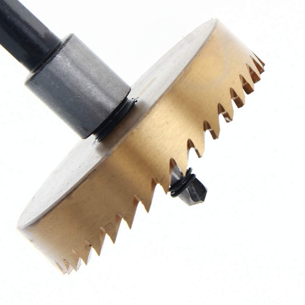 Auniwaig 65mm HSS Hole Saw Kits for Metal, High-Speed Steel Hole Saw Cutting Kit Drill Bits Opener Cutter Tool, for Cutting Holes on Wood, Stainless Steel, Iron, Aluminum Plate, Gold