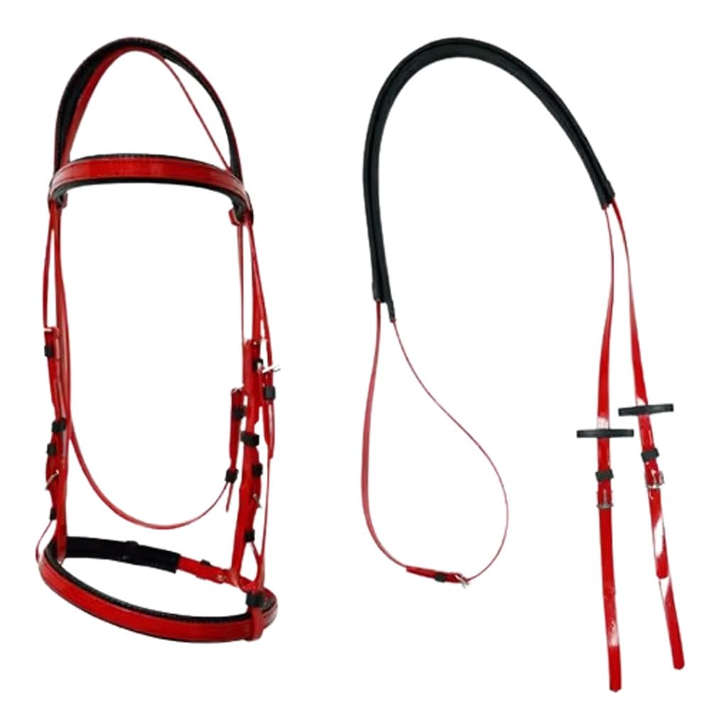 Bridas Anatómicas para Caballos Bridas Cómodas para Caballos Ajustables Impermeables y Suaves para Entrenamiento Diario Espectáculos Ecuestres y Más (Color : Red, Size : One Size Fits All)