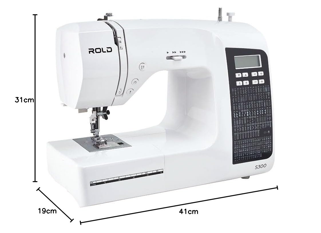 ROLD S300 Computer Nähmaschine mit Anschiebetisch | 190 Nähstiche zum Nähen aller Arten von Stoffen.