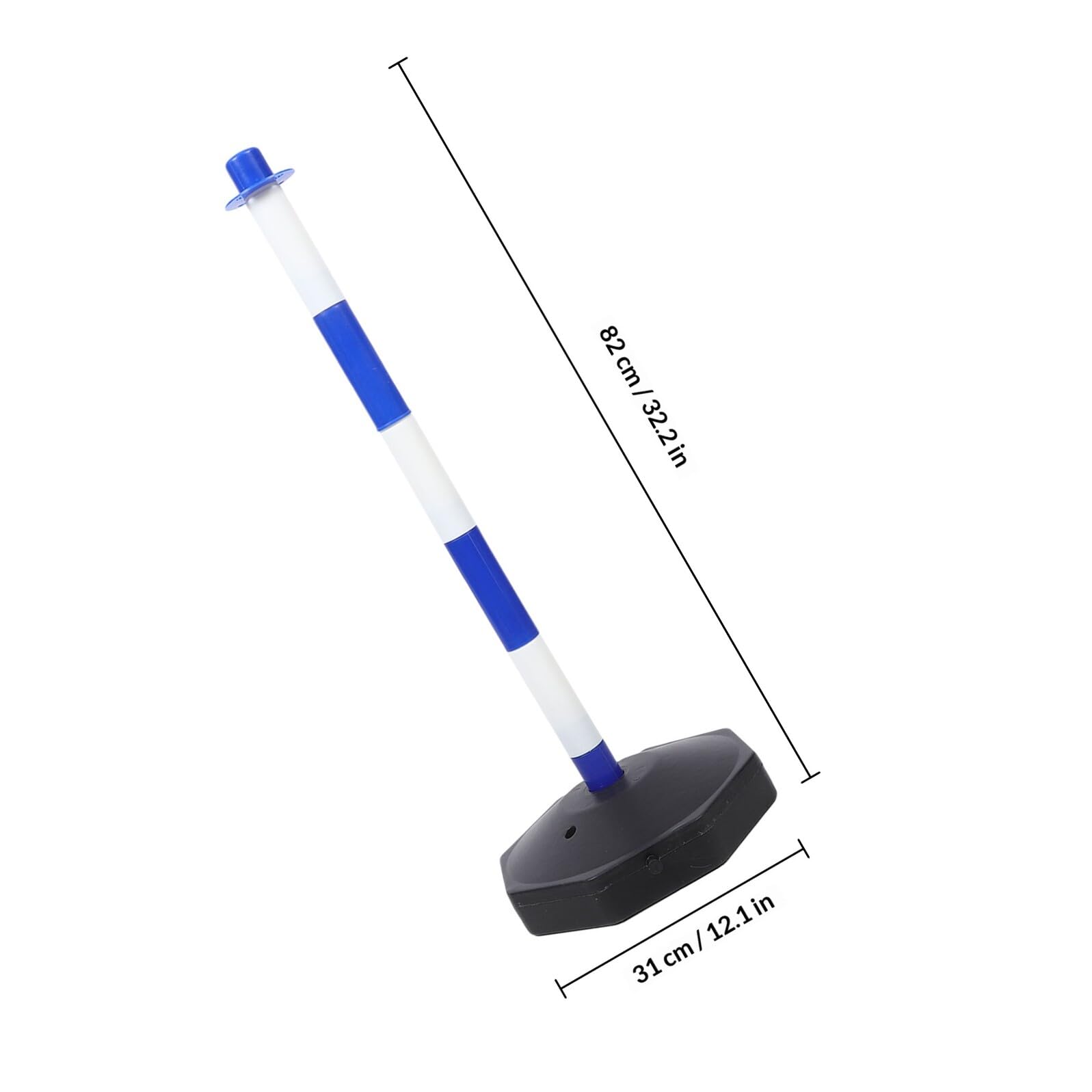 Poste Delineador Base para Agua y Cono Portátil en Azul para Barreras de Estacamiento y Control de Multitudes
