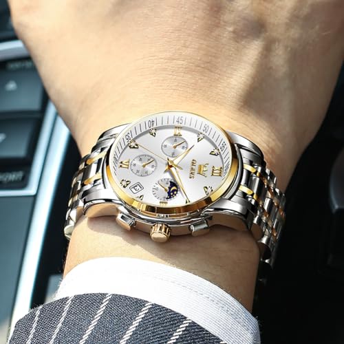 Image of OLEVS GELATU Mens Watch Automatic Tourbillon Wristwatch Skeleton Mechanical Self Winding 50M Waterproof Sapphire Crystal Square Male Watches Yellow /White /Black /Green