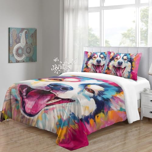 Housse de couette husky 3 pièces 200x200 avec fermeture éclair