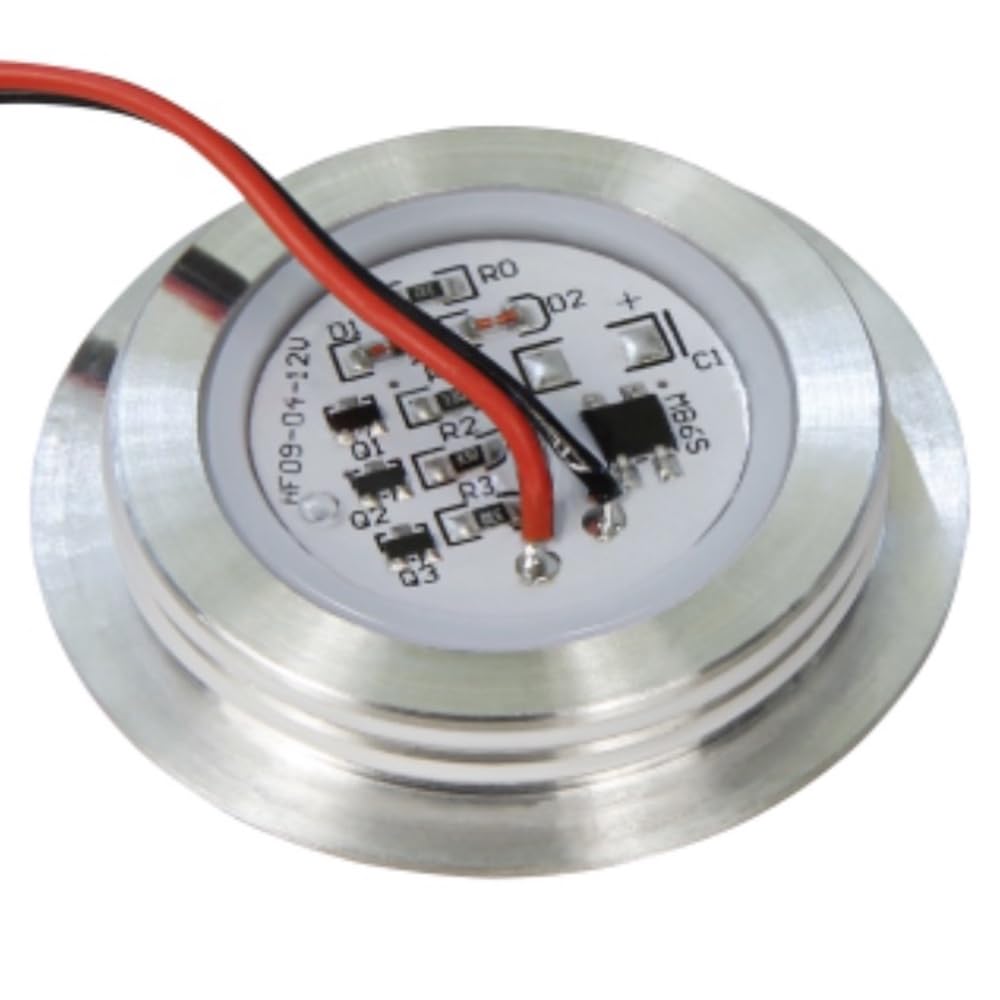 4er Set Superflache LED Boden Einbauspots Tom - 12V, Rund, Warmweiss, IP67, Trittfest & Begehbar, Lochausschnitt 46mm, inkl. LED Trafo - Kompakte Einbaustrahler für jeden Einsatzort geeignet.
