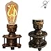 Lampara Mesilla de Noche Tuberia Vintage Retro Industrial de Mesa Salon Decorativa con Enchufe Laton dorada e27 edison
